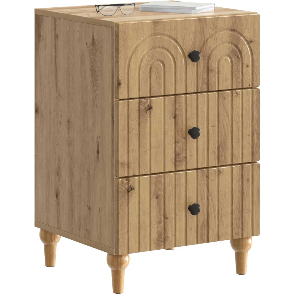vidaXL Nachtkastje Artisanaal eiken 43x 41 x 66,5 cm Bewerkt hout Bruin
