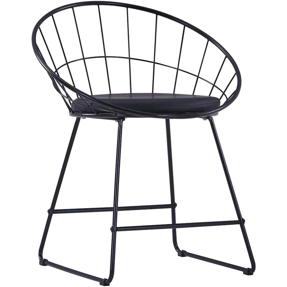 vidaXL Eetkamerstoelen met kunstleren zittingen 4 st staal zwart, foto 4