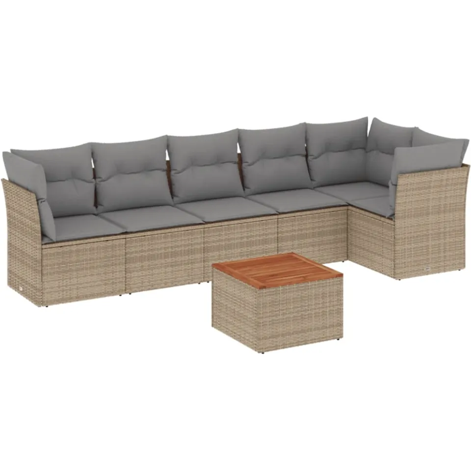 vidaXL Patio Sofa Set 6-zits Beige mix en grijs