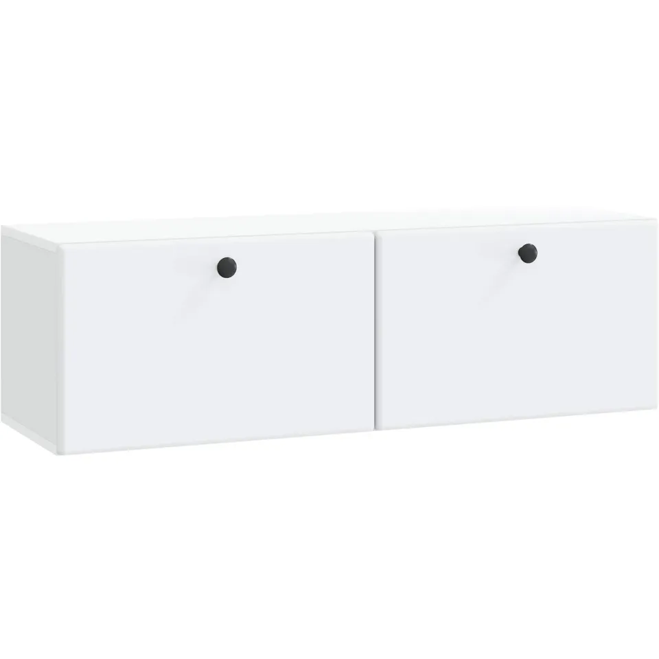 vidaXL Wandbeugel TV-kast 98 x 31 x 30 cm Wit Bewerkt hout, foto 3