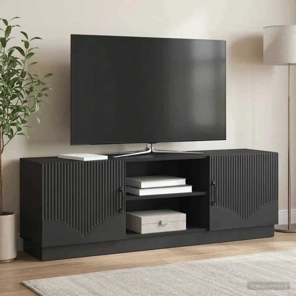 vidaXL TV-kast Zwart 150 x 31 x 47 cm Bewerkt hout, foto 4