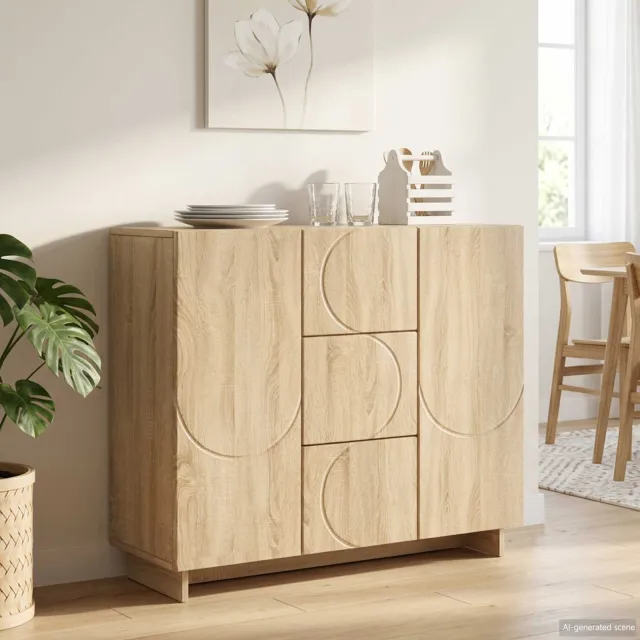 vidaXL Dressoir Sonoma Eiken 85,5 x 31 x 75 cm Bewerkt hout Bruin