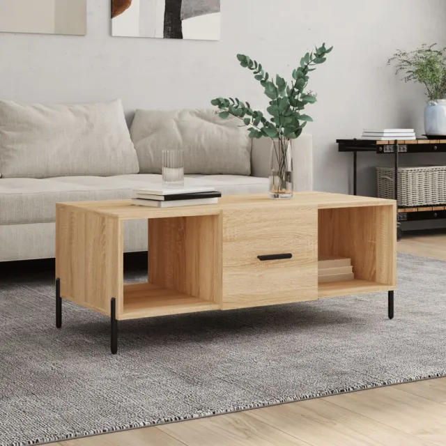 vidaXL Salontafel 102x50x40 cm bewerkt hout betongrijs grijs, foto 2