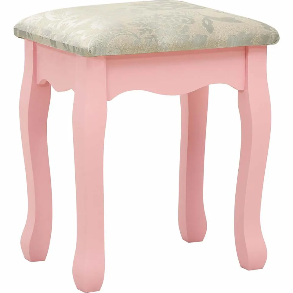 vidaXL Kaptafelset met kruk 80x69x141 cm paulowniahout roze, foto 4
