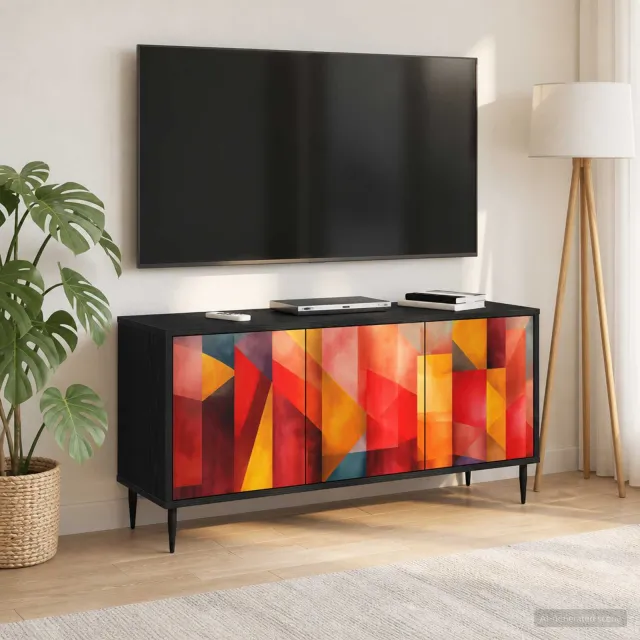vidaXL Tv-meubel HEESCH 102 x 33 x 51 cm Zwart eiken Bewerkt hout, foto 2