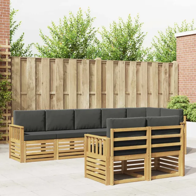 vidaXL Buiten bankenset 8 st 8-zits Wit en antracietkleurig Polyester