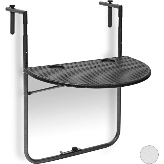 Relaxdays balkontafel hangend - inklapbaar - verstelbaar 3 hoogtes - 60 x 40 cm - bruin