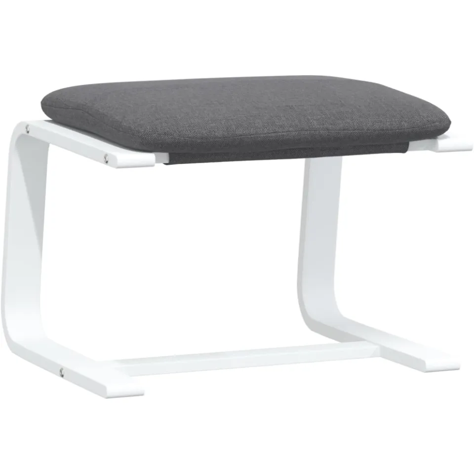 vidaXL Voetenbank 51x41x40 cm stof donkergrijs grijs