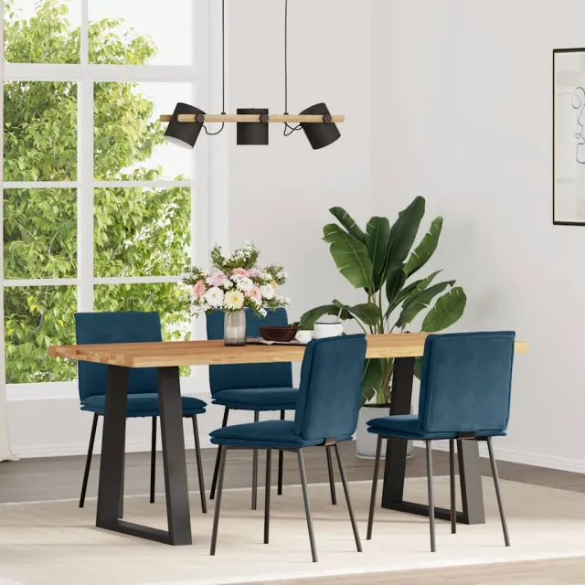 vidaXL Eetkamerstoelen 4 st fluweel blauw