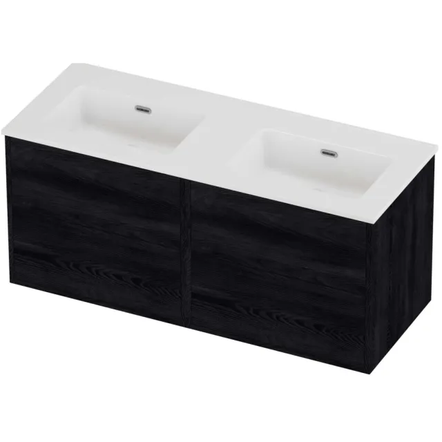 Proline Tribute Badmeubelset Porselein Elegant 120x46x54 cm Glans Wit Black Oak Eiken