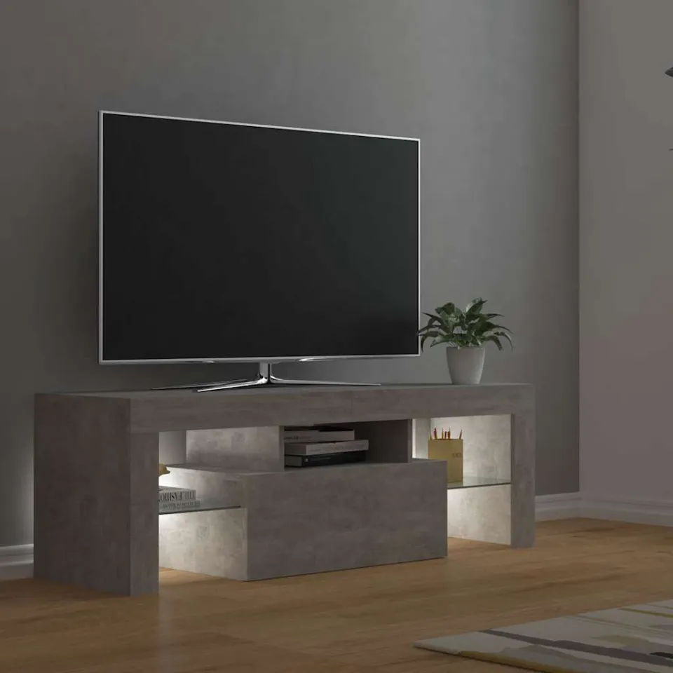 vidaXL Tv-meubel met LED-verlichting 120x35x40 cm betongrijs grijs, foto 4