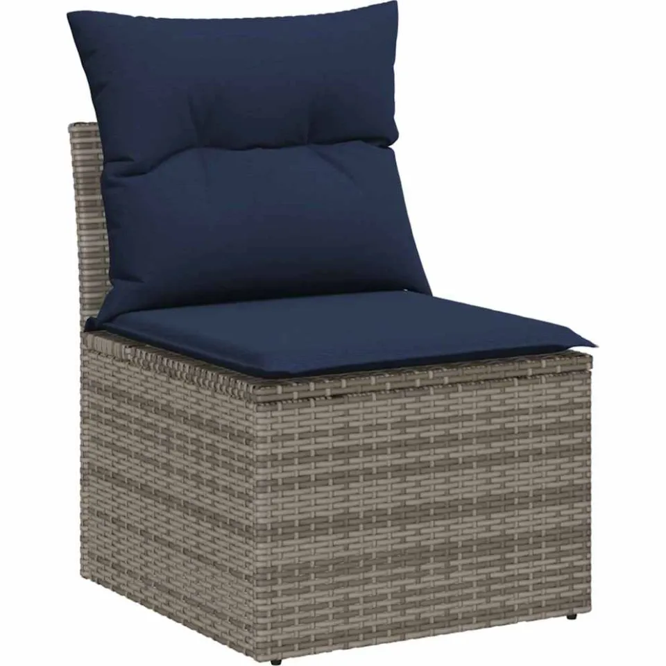vidaXL Tuin Sofa Set 10 st Grijs poly rattan, foto 4