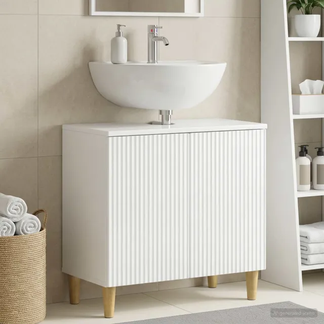 vidaXL Badkamer wastafelkast ARNHEM Hoogglans Wit 59,5 x 31,5 x 59 cm, foto 2