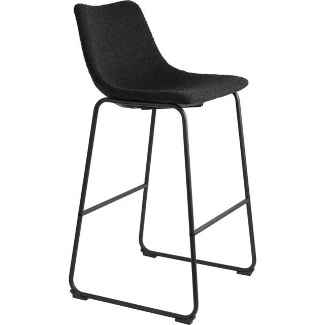 LifestyleFurn Light & Living Barkruk 'Jeddo' Bouclé, kleur Zwart (zithoogte 72cm)