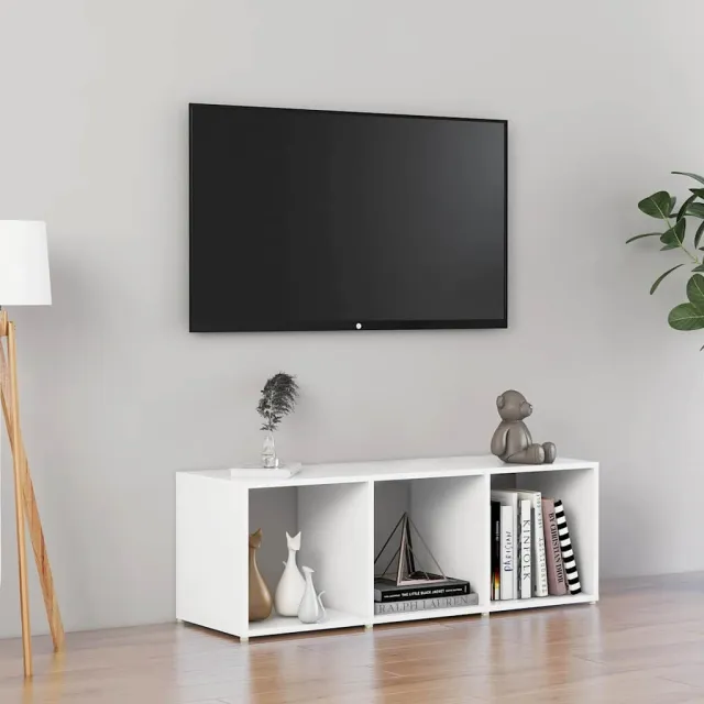 vidaXL Tv-meubel 107x35x37 cm bewerkt hout wit, foto 2