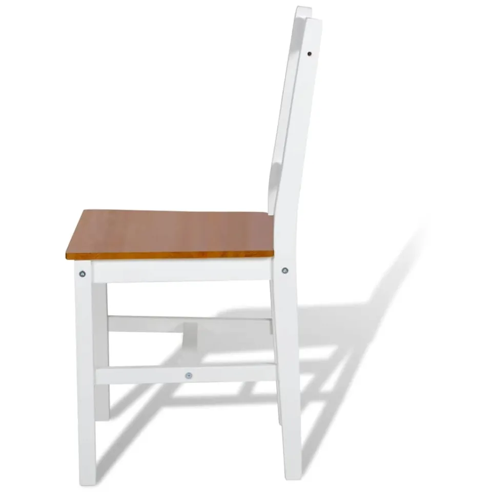 vidaXL Eetkamerstoelen 6 st grenenhout wit, foto 4