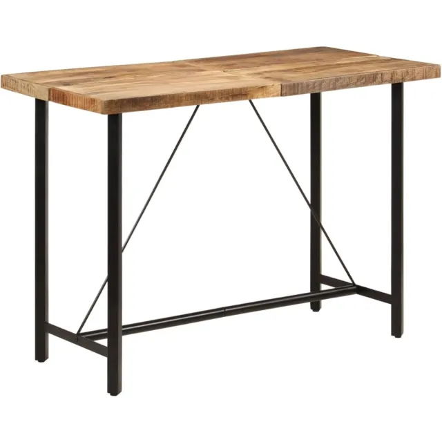 vidaXL Bartafel - 150x70x107 - cm - massief - mangohout - en - ijzer Bruin