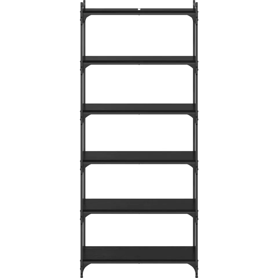 vidaXL Boekenkast 6-laags 80 x 30 x 188 cm Bewerkt hout Zwart eiken, foto 3