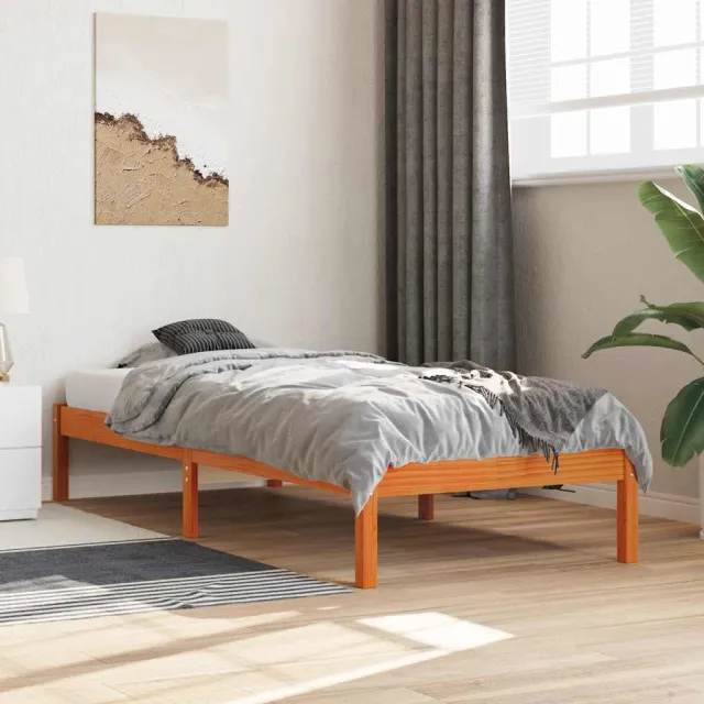 vidaXL Bedframe zonder matras massief grenenhout wasbruin 90x200 cm