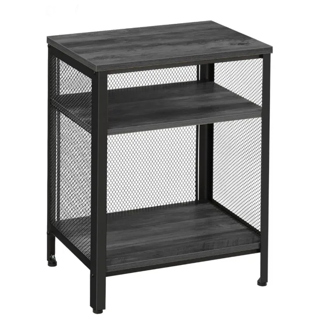 Hoppa! Bijzettafel | Zwart | Mesh & Staal | 49 x 35 x 63 cm (B x D x H)
