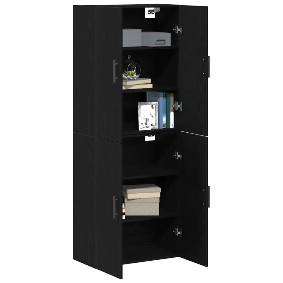 vidaXL Wandkast 2 st Zwart eiken 69,5 x 34 x 90 cm Bewerkt hout