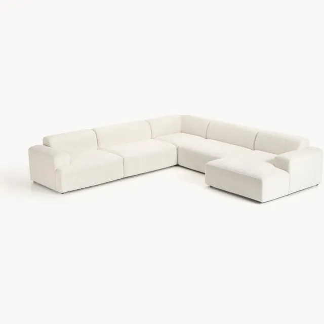Westwing Collection Hoekbank Melva wit