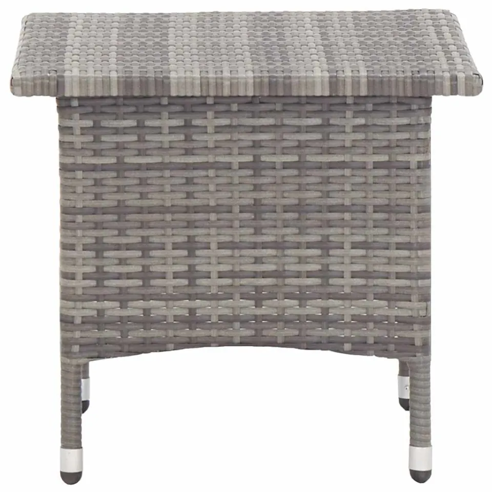 vidaXL Theetafel 50x50x47 cm poly rattan grijs