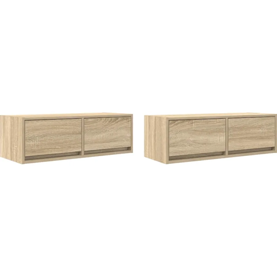 vidaXL Tv-meubels 2 st 80x31x25,5 cm bewerkt hout sonoma eikenkleurig, foto 3