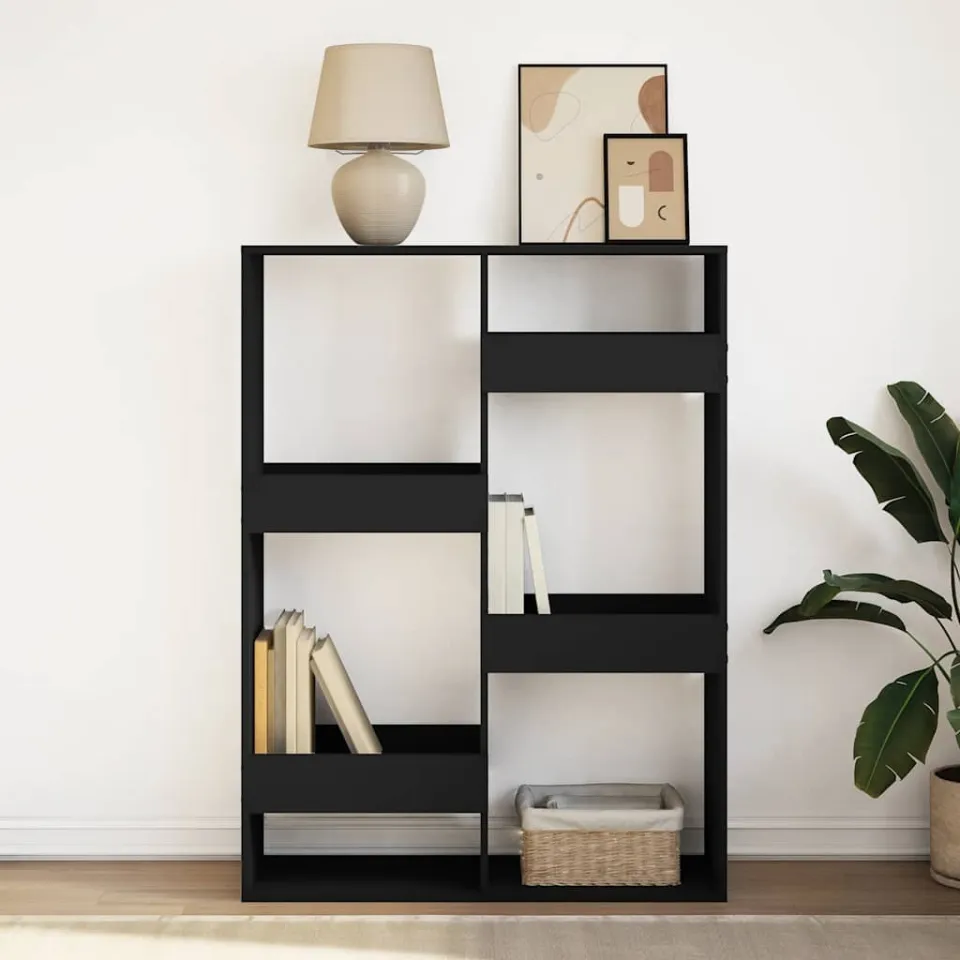 vidaXL Boekenkast 100x33x135 cm bewerkt hout zwart, foto 2