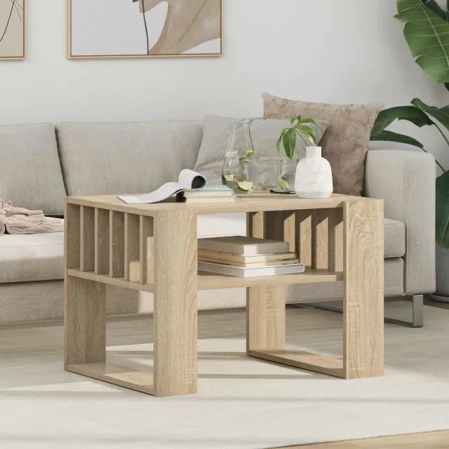 vidaXL Salontafel Sonoma Eiken 66 x 49,5 x 45 cm Bewerkt hout, foto 2