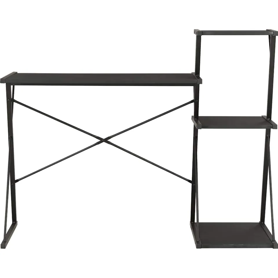 vidaXL Bureau met schap 116x50x93 cm zwart