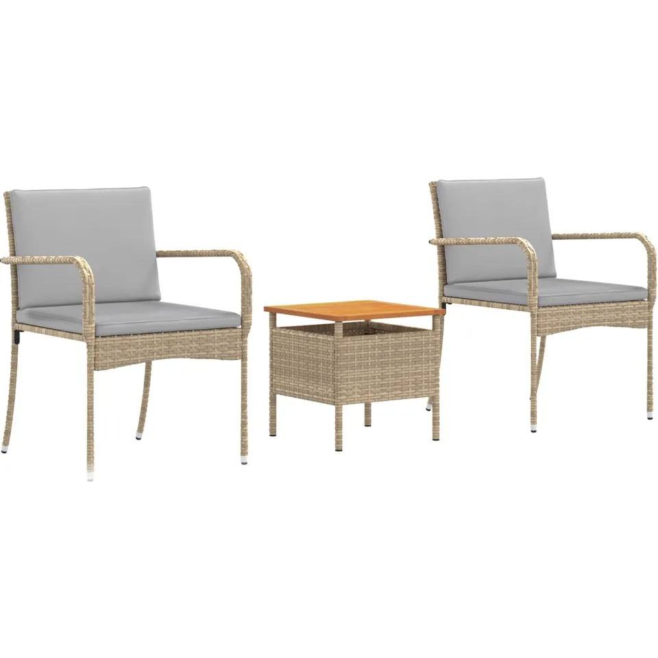 vidaXL Tuinset Beige poly rattan