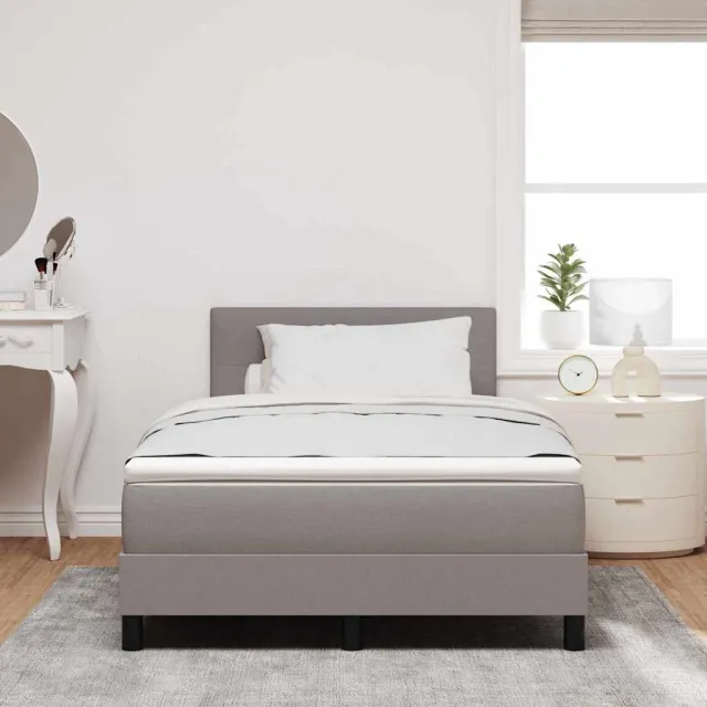 vidaXL Boxspring bed met LED-stripverlichting Taupe 120 x 190 cm Stof