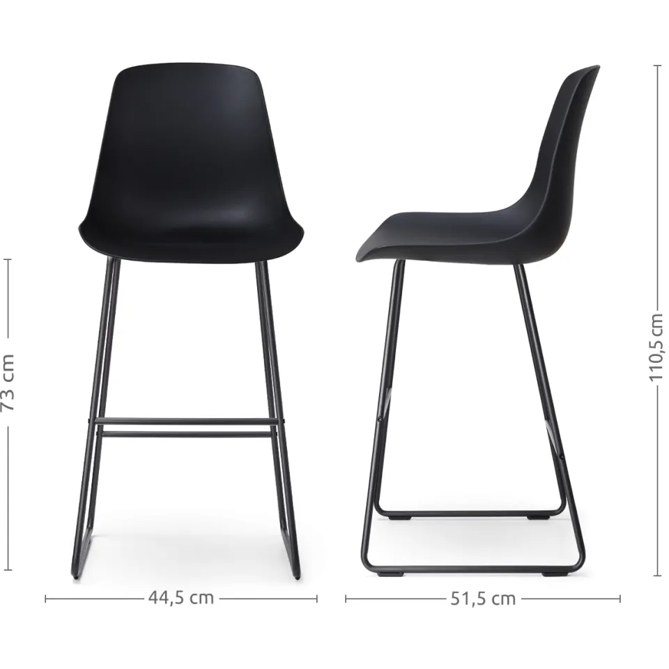 Nolon Nino-Pip barkruk zwart - zwart onderstel - 75 cm, foto 3