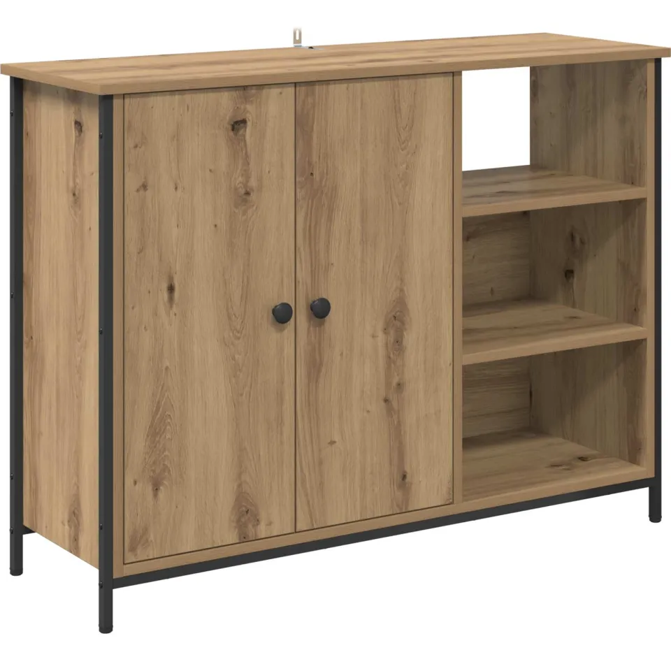 vidaXL Dressoir Artisan Eiken 100 x 33 x 75 cm Bewerkt hout, foto 3
