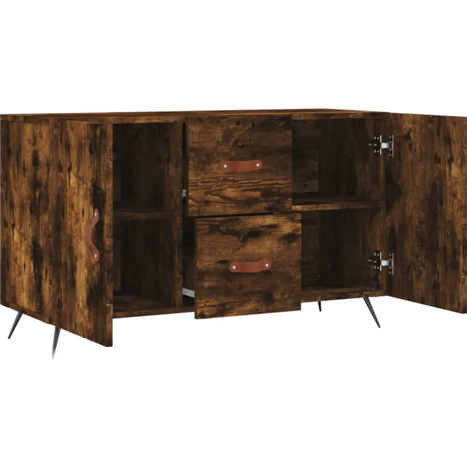 vidaXL Dressoir 100x36x60 cm bewerkt hout gerookt eikenkleurig