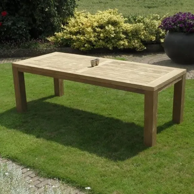 AVH Outdoor Collectie Selena Old teaktafel 240x100x78 Bruin / Terre
