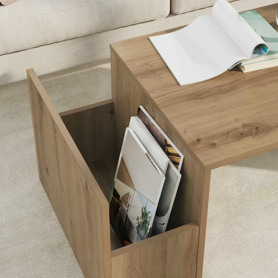 vidaXL Salontafel Artisan Eiken 90 x 45 x 35 cm Bewerkt hout, foto 4