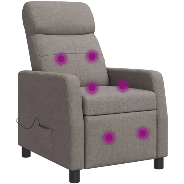 vidaXL Massage - Relaxstoel - Taupe - Stof