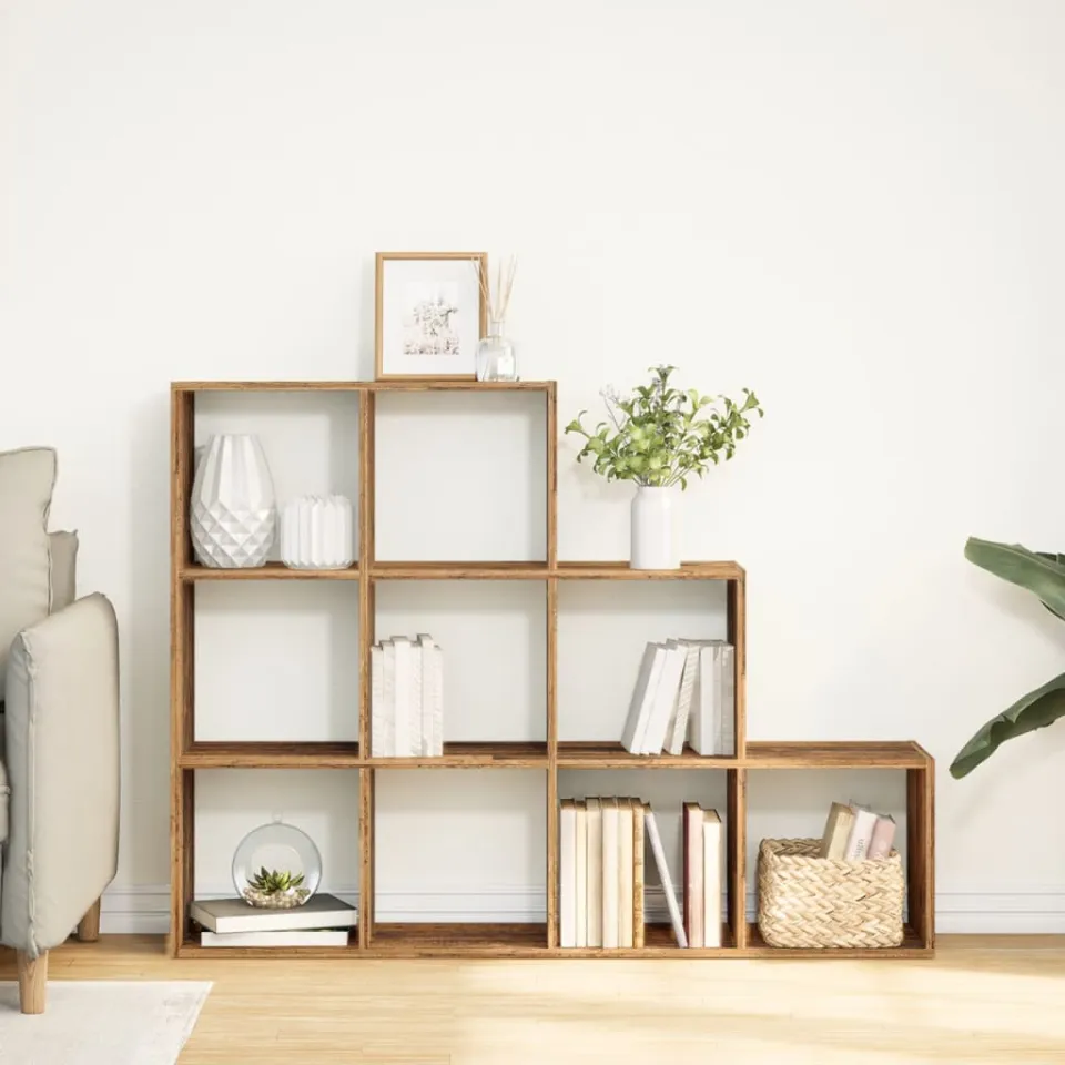 vidaXL Kamerscherm / boekenkast 137,5x29x103,5 cm hout oud hout bruin, foto 2
