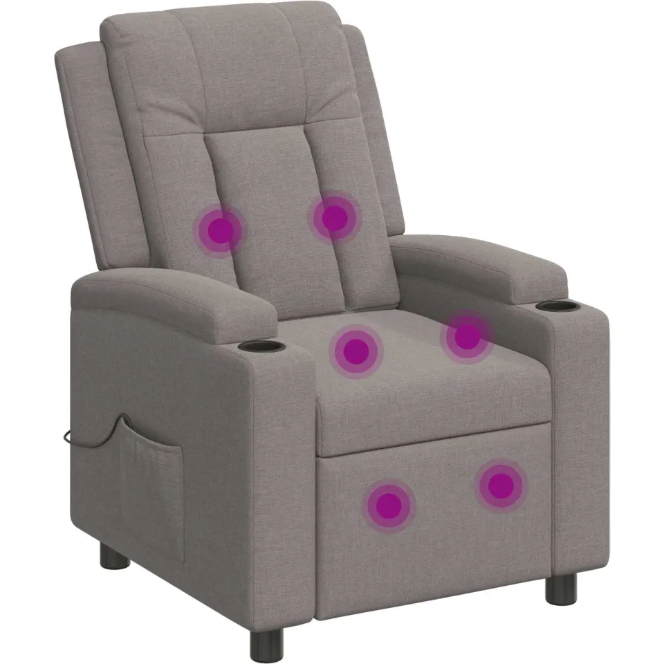 vidaXL Massage-relaxstoel Taupe 75 x 95 x 100 cm Stof
