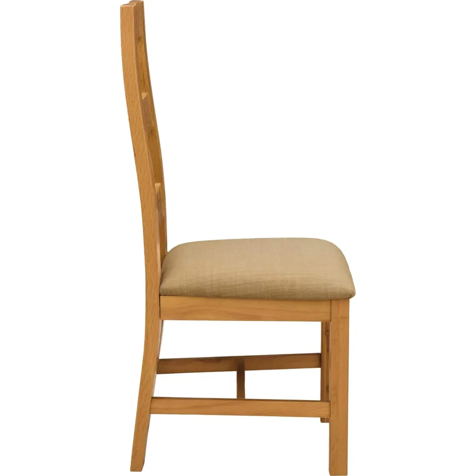vidaXL Eetkamerstoel LELYSTAD 2 st Massief Eikenhout Beige, foto 4