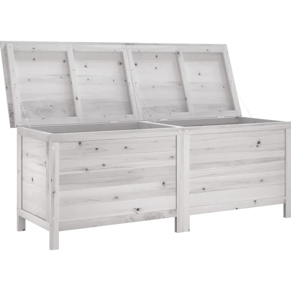 vidaXL Tuinbox 150x50x56,5 cm massief vurenhout wit
