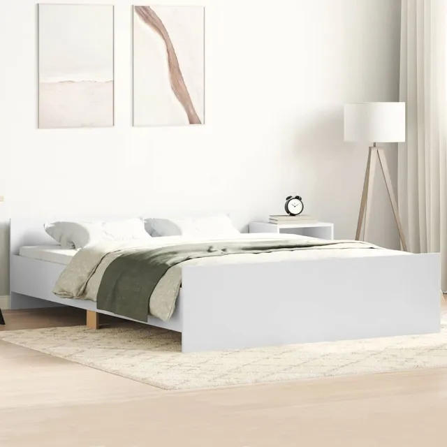 vidaXL Bedframe met hoofd- en voeteneinde wit 140x200 cm