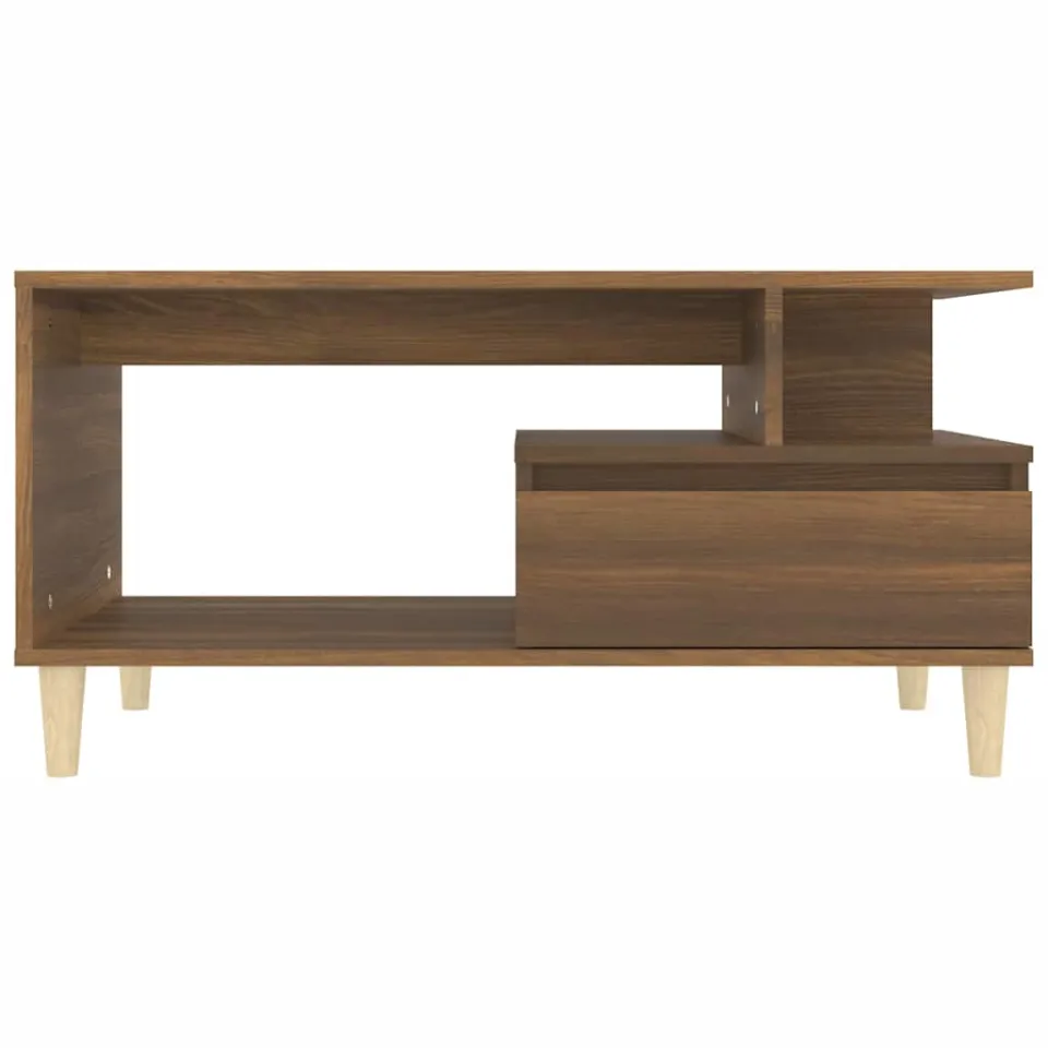 vidaXL Salontafel 90x49x45 cm bewerkt hout bruineiken