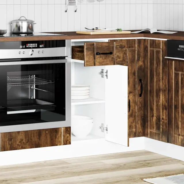 vidaXL Onderkast Lucca bewerkt hout gerookt eikenkleurig Bruin