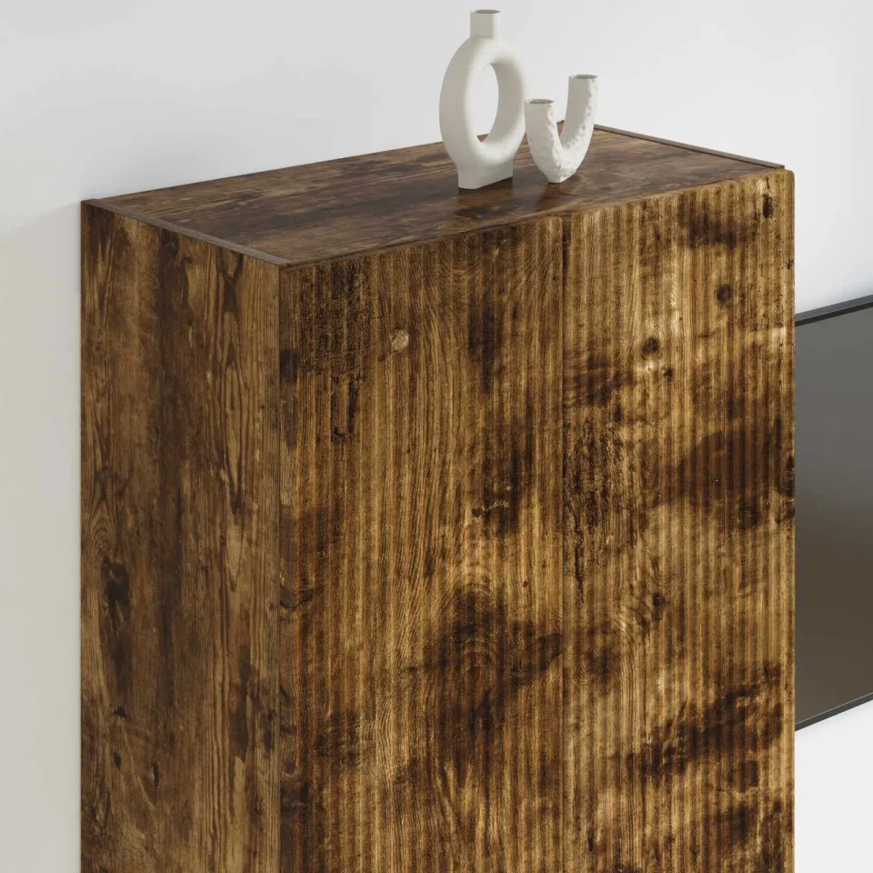 vidaXL TV-wandkast 59,5 x 31 x 100 cm Gerookt eiken Bewerkt hout, foto 4