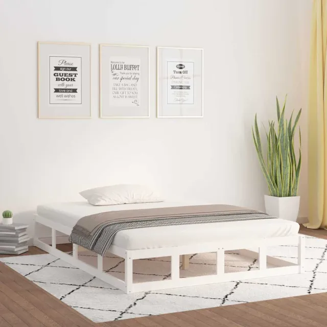 vidaXL Bedframe massief hout wit 160x200 cm