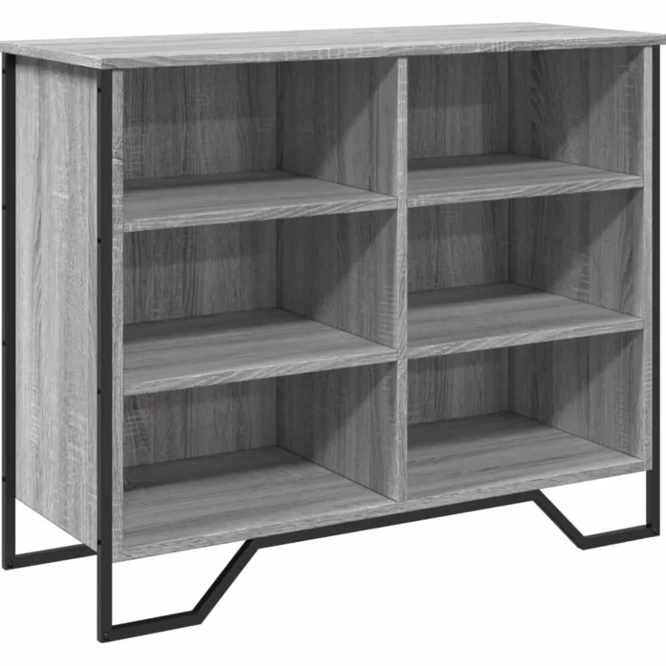 vidaXL Dressoir 91x35,5x74,5 cm bewerkt hout grijs sonoma eikenkleurig, foto 3