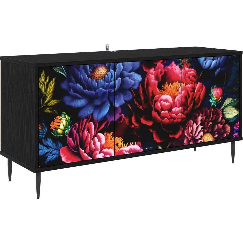 vidaXL Tv-meubel KIEL 102 x 33 x 51 cm Zwart eiken Bewerkt hout, foto 3